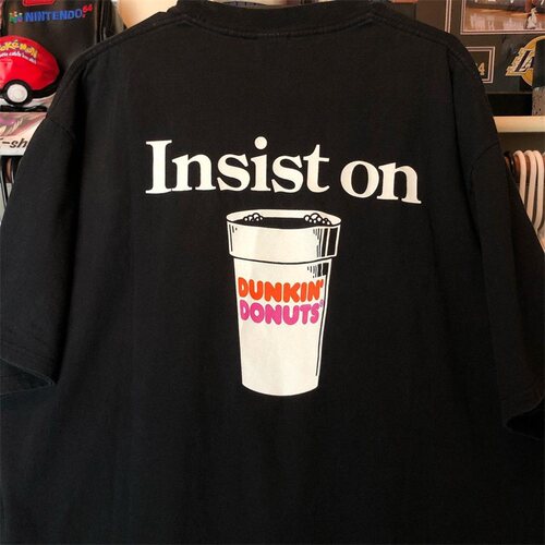 DUNKIN DONUTS唐恩都乐短袖T恤男女情侣t-shirt潮牌oversize上衣