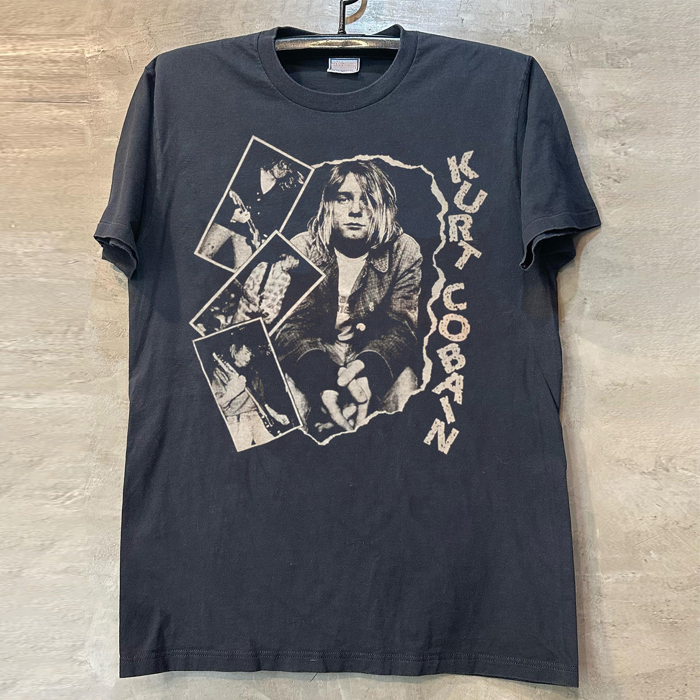 致敬科特柯本美式小领口短袖T恤