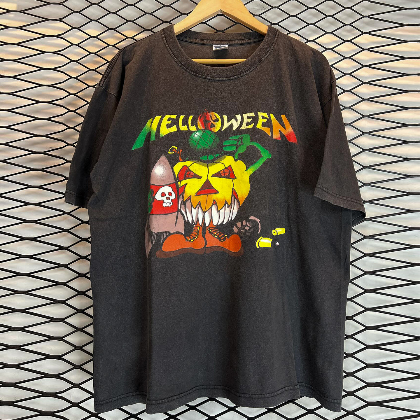 Helloween万圣节乐队同名迷你专辑短袖T恤hiphop美式小领口半袖潮