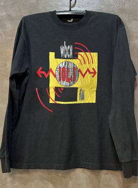 WDCN FM 104.1宣传物料周边美式小众设计感长袖T恤衫情侣款上衣潮