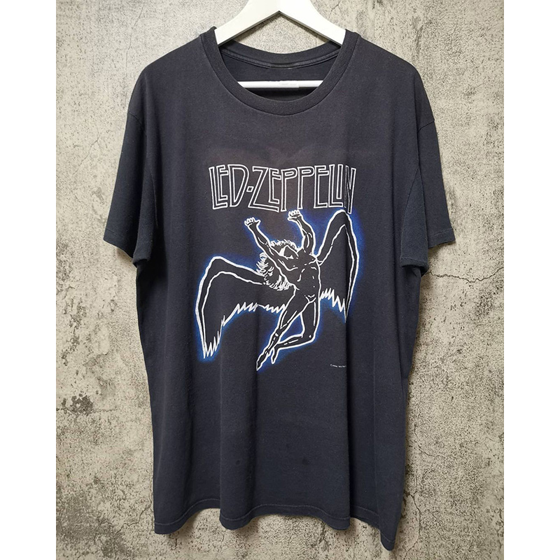 金属摇滚乐队Led Zeppelin齐柏林飞艇短袖T恤男女中性款夏半截袖