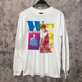 小众设计感印花长袖 Whitney Houston惠姨专辑周边美式 T恤情侣上衣