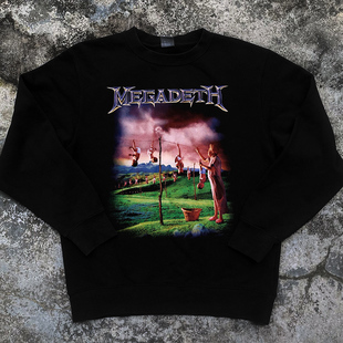 MEGADETH金属摇滚乐队摇滚复古风vintage高街Cityboy男女圆领卫衣