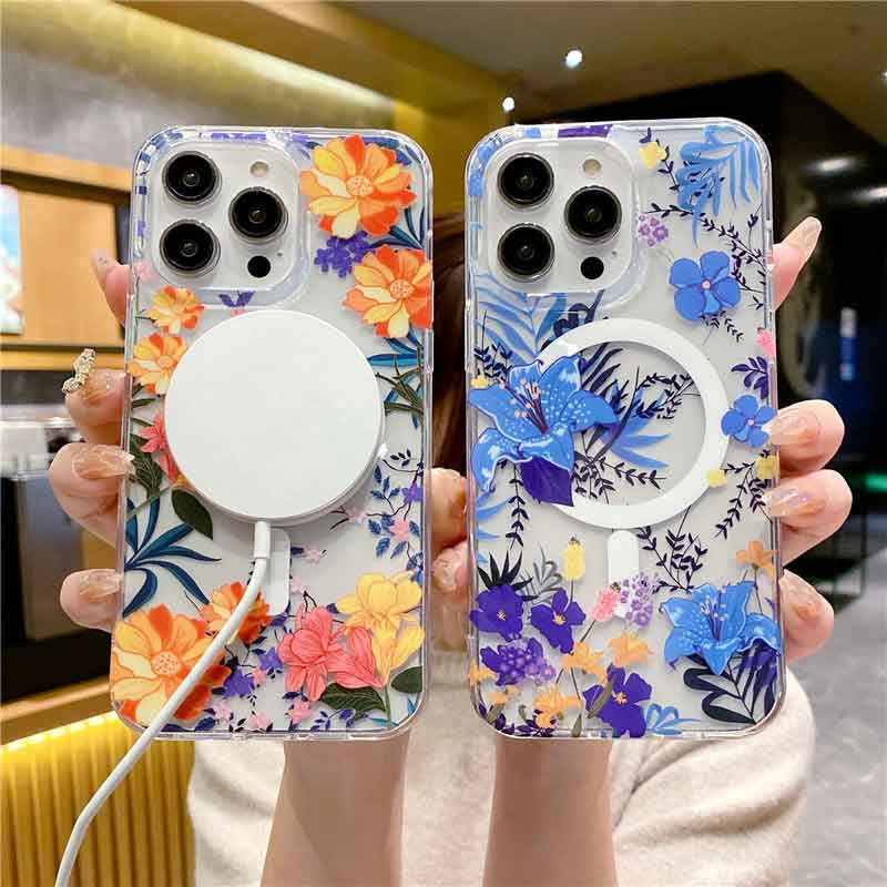 适用iPhone15ProMax手机壳苹果14磁吸印花13promax新款12pro个性创意14plus全包防摔i16时尚潮流女神保护套