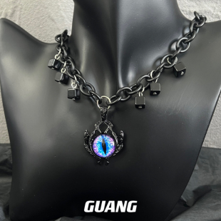 GUANG 潮 暗黑风小众男生锁骨链女嘻哈欧美颈链设计高级感项链男士
