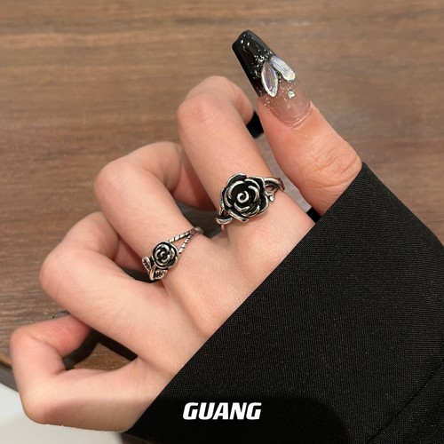 复古玫瑰花戒指轻奢高级感