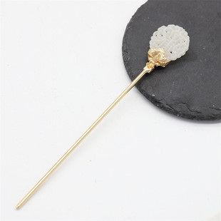 电泳保色2个价135mm合金花苞簪diy古风发簪步摇主体材料