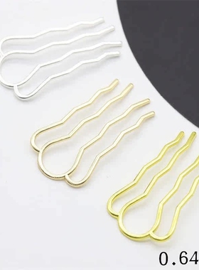 5个价纳米保色仿铜34*61mm中号四齿发梳diy古风发簪主体材料