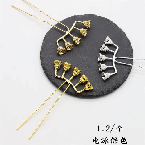 diy珍珠合金古风饰品发簪