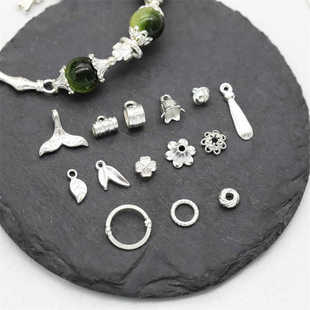 亮银色合金diy串珠手链项链三通隔珠花托隔片饰品配件材料