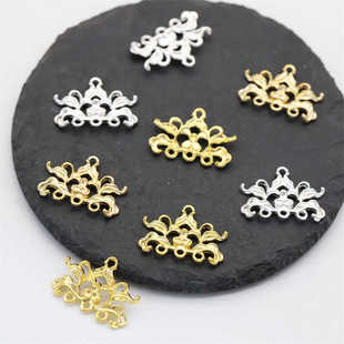 15个价合金18 25mm三孔花藤吊牌diy古风发簪步摇流苏吊片材料