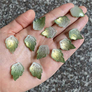 22mmdiy古风发簪玉簪花树叶叶子饰品配件 20片琉璃小号牡丹叶15
