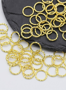 手工diy车挂材料压花圈麻花单圈批花扭纹开口圈链接环饰品配