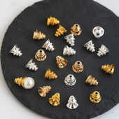 32个价合金8mm大号塔型帽diy古风发簪颤枝托珠托珍珠帽饰品配件