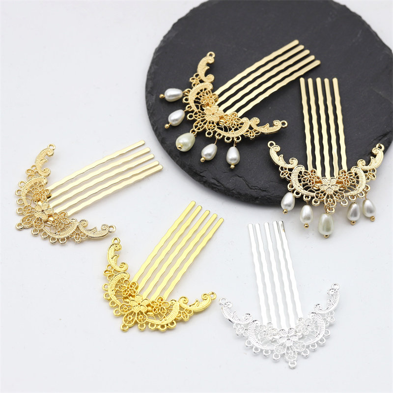 电泳保色2个价合金九孔梅花吊牌焊接波浪发梳古风发簪步摇主体,饰品/流行首饰/时尚饰品新,其他DIY饰品配件,淘宝优惠券,粉丝福利购,淘宝优惠卷