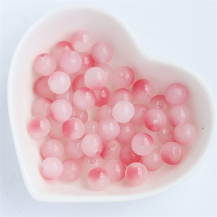 50颗琉璃白玉渐变diy玻璃串珠手链项链古风发簪流苏吊坠材料