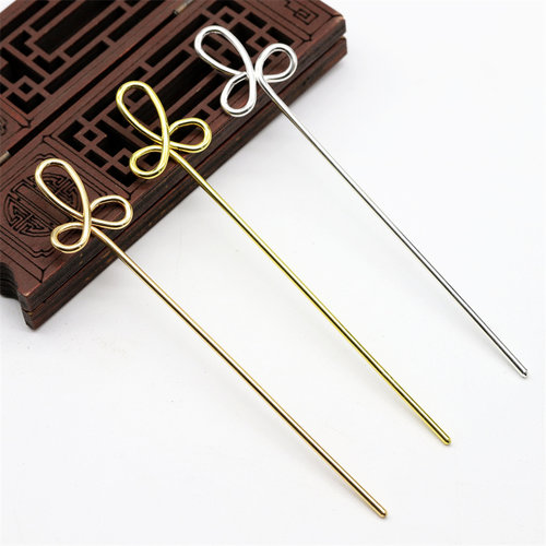 古风纯铜发簪中国结手工饰品配件