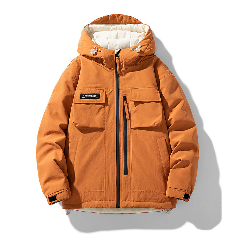 冬季大码男装羽绒服男宽松胖子加肥加大潮流保暖白鸭绒外套男上衣