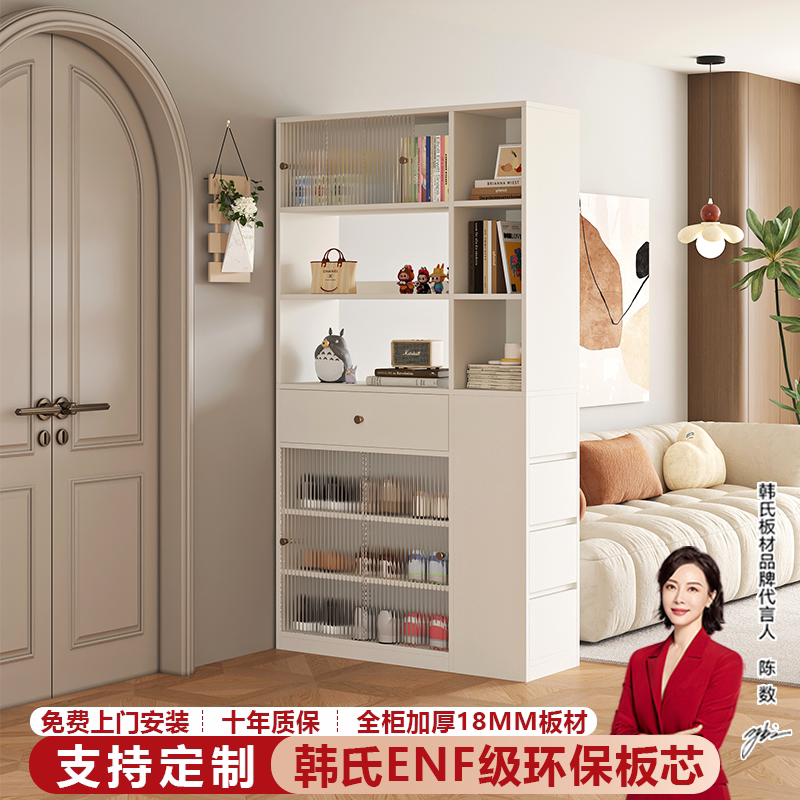 现代简约入户玄关柜玻璃门可定制图片