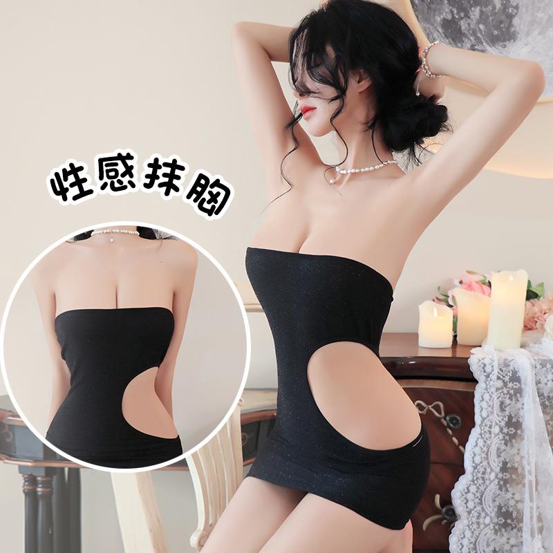 情趣内衣女性感透明诱惑抹胸夜店装制服诱惑激情套装