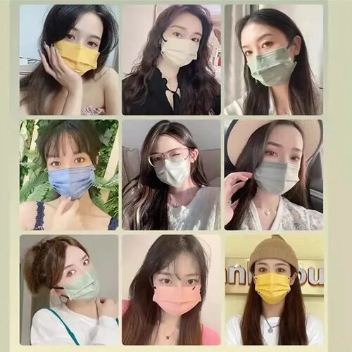 小红书莫兰迪同款口罩三层成人高颜值高品质独立装女学院风显脸小