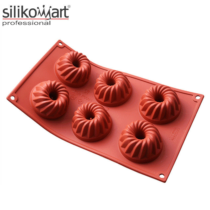 三能 意大利Silikomart 6连小花模硅胶模 慕斯蛋糕烘焙模具SF058
