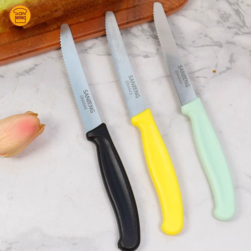 三能小锯刀水果刀面包蛋糕吐司切片不锈钢家用烘焙三明治锯齿刀