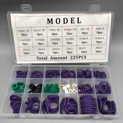 O型密封圈 耐油丁腈橡胶圈硅胶氟胶耐酸碱密封圈225pcs HE195