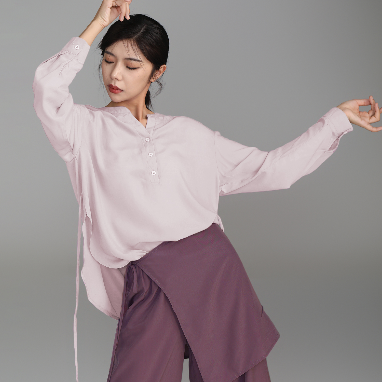 华丽独秀中国舞舞蹈服日常可穿宽松显瘦衬衫套装现代舞练功服新款