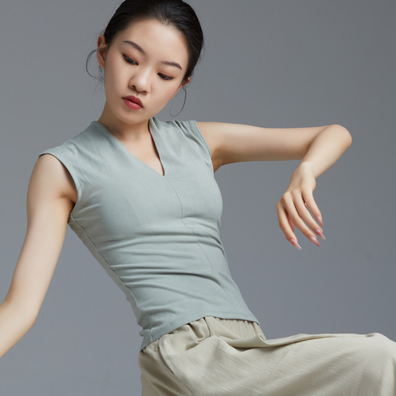 华丽独秀舞蹈背心v领显瘦夏季新图片