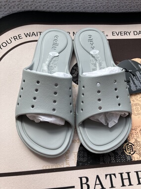 驰绿ccilu2025新款洞洞鞋EVA一体双色鞋男女同款