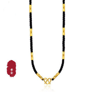 玉佩吊坠挂绳挂脖翡翠和田玉挂件绳高档挂坠 黄金项链 畅销款