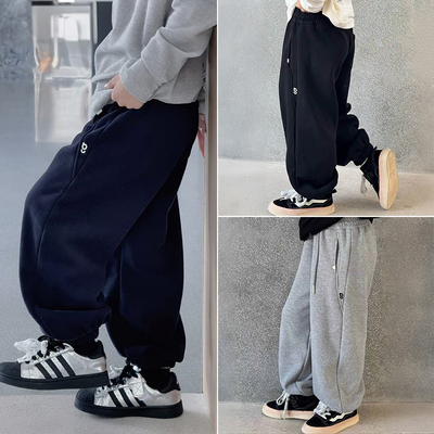 大E小e儿童时尚一体绒加绒运动裤