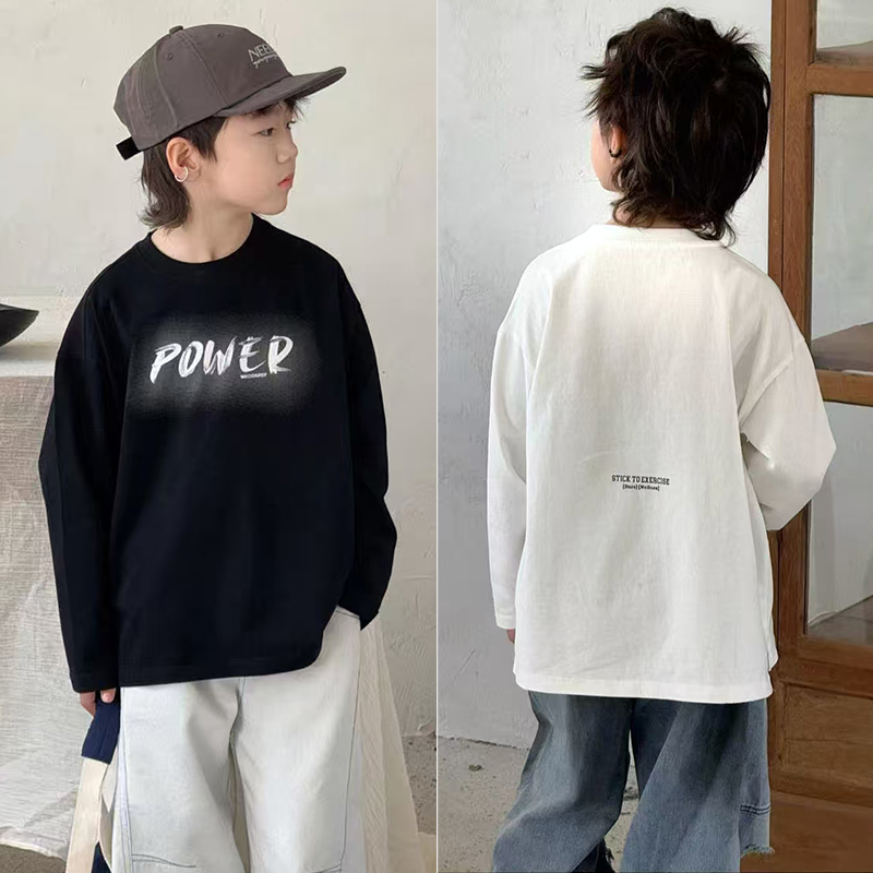 嗨大E小e字母百搭打底衫长袖T恤