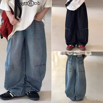 爱木橦男女童时尚薄款弯刀牛仔裤