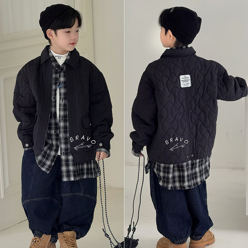 布芮欧儿童翻领拉链衫夹薄棉外套