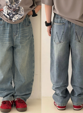 爱木橦童装26春夏新款男童女童柔软百搭牛仔裤儿童休闲长裤子7950