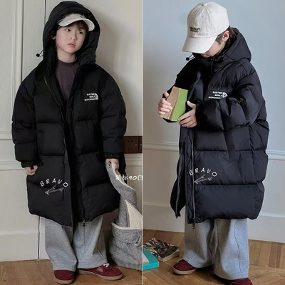 布芮欧可亲子90白鸭绒长款羽绒服