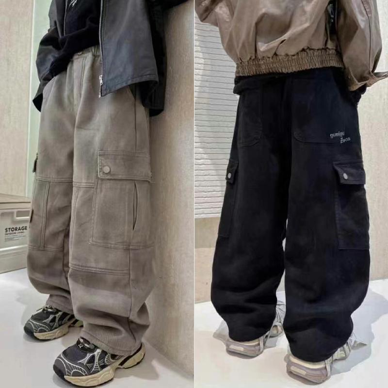 嗨大E小e加绒裤一体绒工装裤长裤