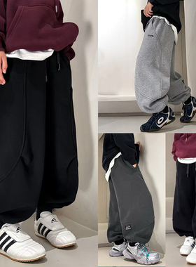 大E小e童装25冬新款男童女童百搭运动裤儿童一体绒加绒裤子66620