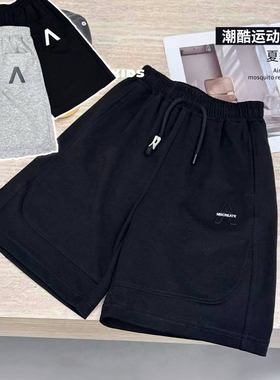 牛哆哆童装夏新款男童女童大牌针织卫裤运动短裤儿童裤子39203