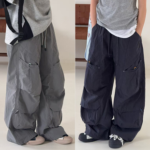 品牌童装2026春夏男童女童新款裤子儿童直筒裤休闲薄款工装裤9102