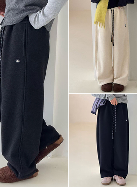 阳光爱橦25冬季新款童装男童女童柔软直筒裤子儿童加绒运动裤5157