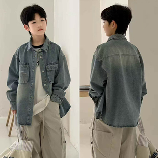 大E小e童装26春装新款男童女童牛仔衬衫外套儿童长袖衬衣潮26028