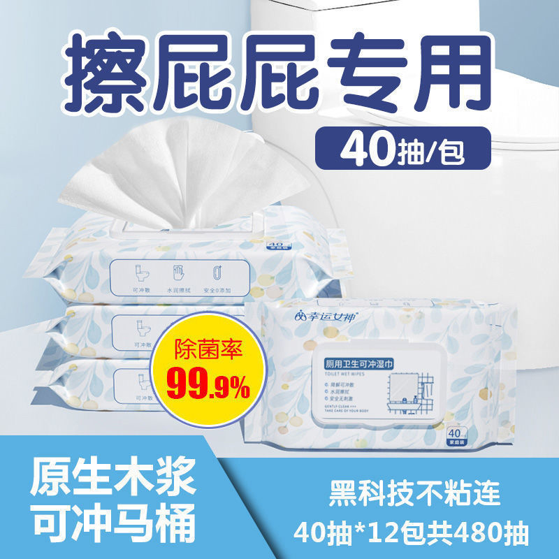 幸运女神可冲卫生清洁厕用湿纸巾