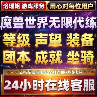 魔兽世界无限代练1-60升级练级团本声望成就坐骑装备传承专业技能