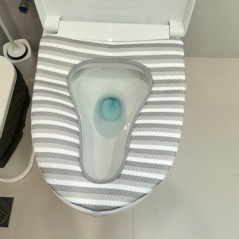 人体工学适合箭001型号马桶垫夏天款不规则条纹马桶圈坐垫套