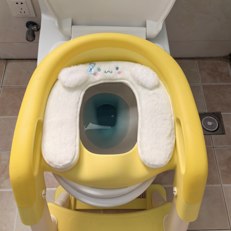 儿童马桶坐便器毛绒套楼梯小孩尿便盆圈垫子儿童阶梯脚踩凳垫子