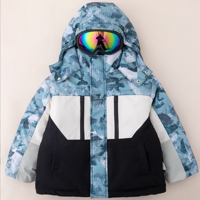 【滑雪梦】男童棉服儿童迷彩加厚滑雪镜外套2024新款DA70237