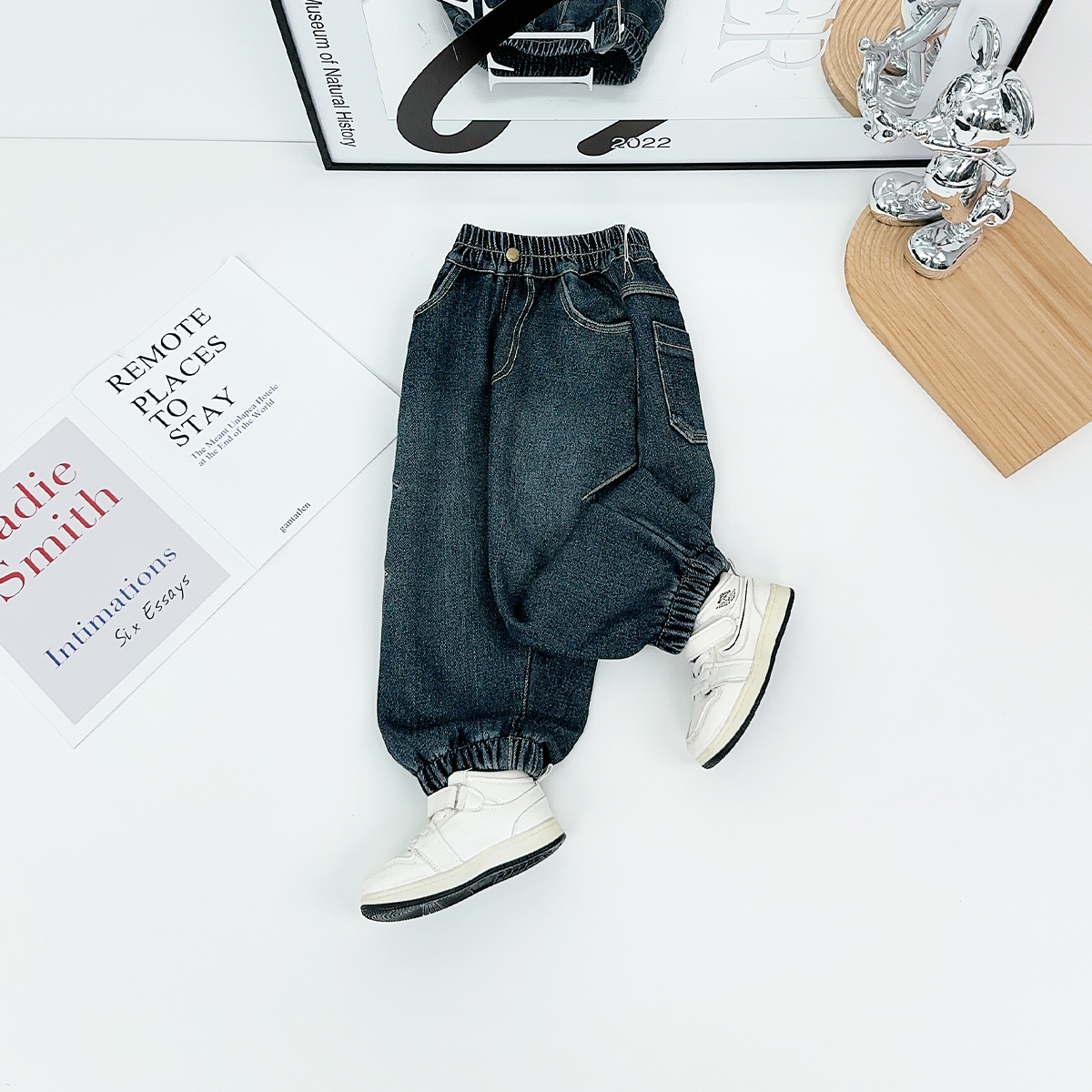 男童牛仔裤加绒裤子儿童裤子2025新款秋冬季潮JH112